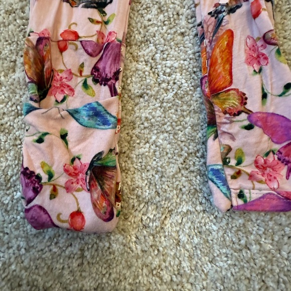 Posh Peanut Pink Floral Butterfly Romper - Picture 3 of 5